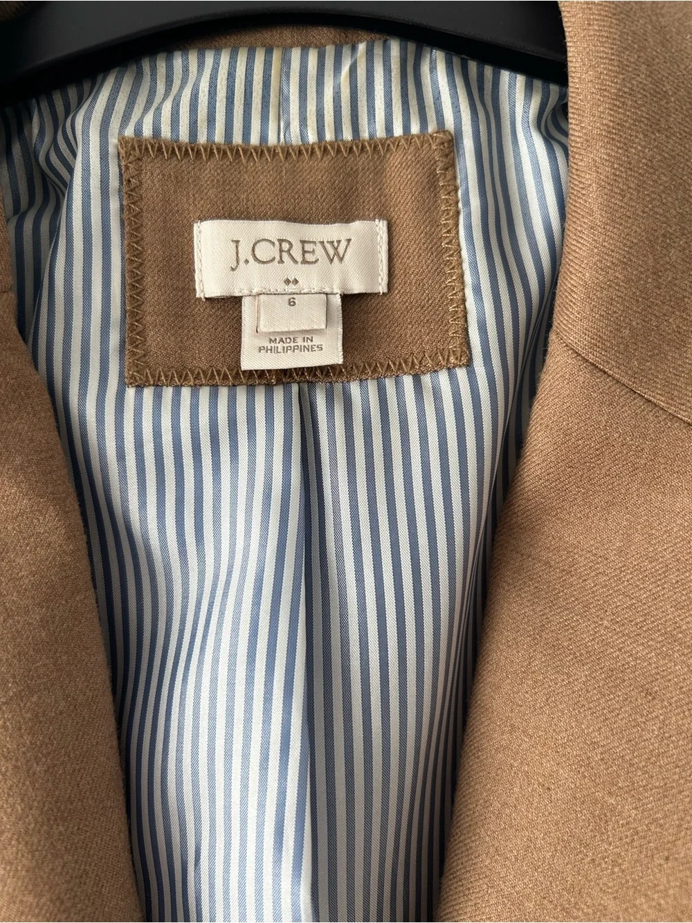 J. Crew Camel/Tan Wool-Blend Single-Breasted Blazer